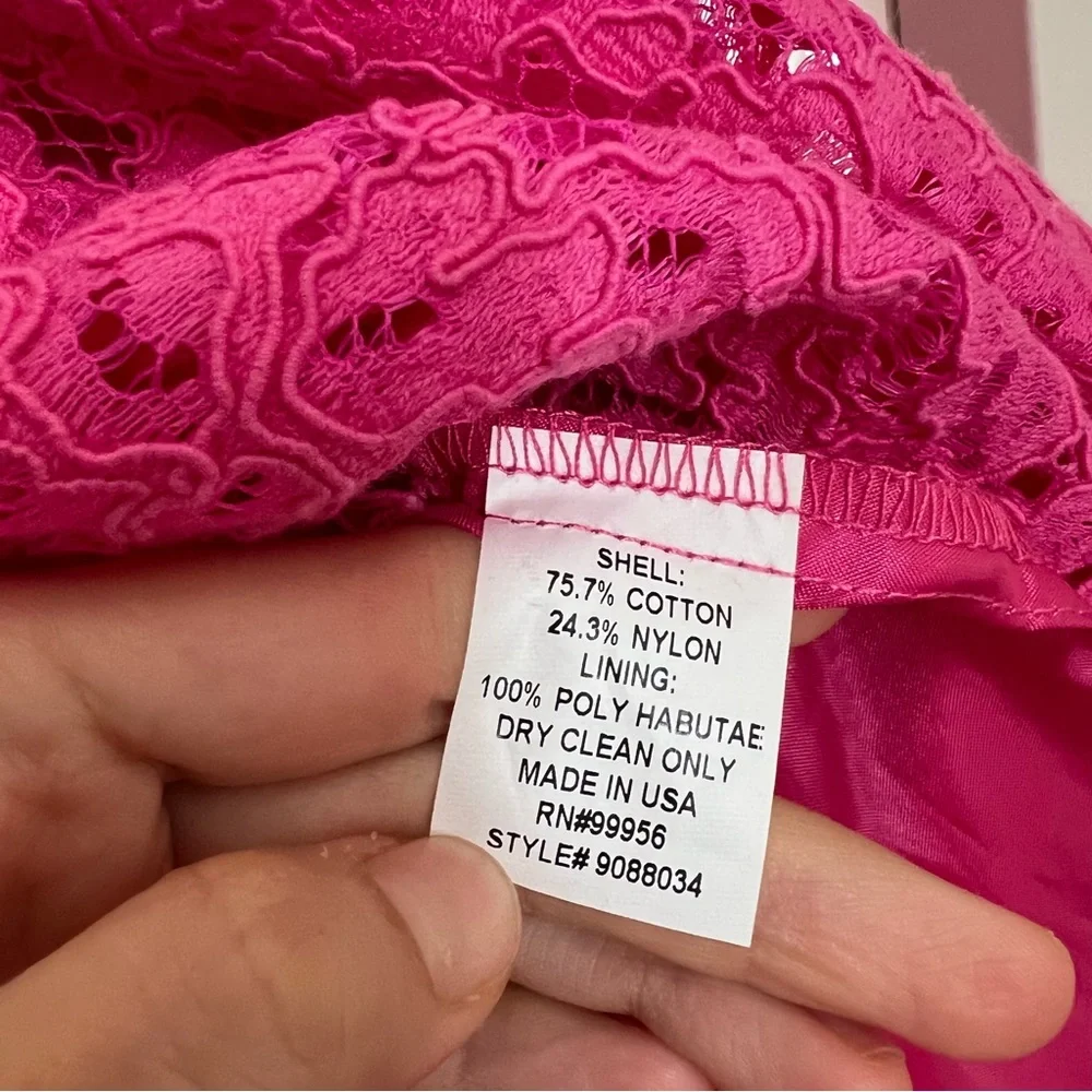 shoshanna lace mini dress fuxy pink open back size 4 CL - Picture 5 of 5